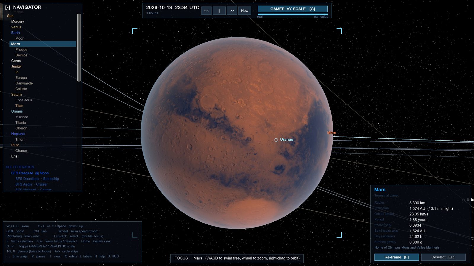 Mars with MOLA relief shading